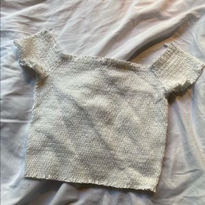 Garage White Ruched Crop Top